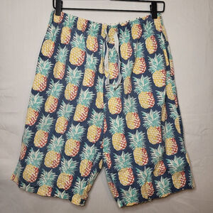 Tommy Bahama Mens Pineapple Pull On Shorts Medium Blue Stretch Beach Vacation